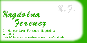 magdolna ferencz business card